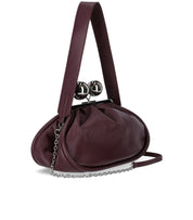 MAX MARA WEEKEND PASTICCINO MILVANEW MEDIUM BURGUNDY CLUTCH