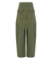 MAX MARA WEEKEND AQUILA GREEN CARGO TROUSERS