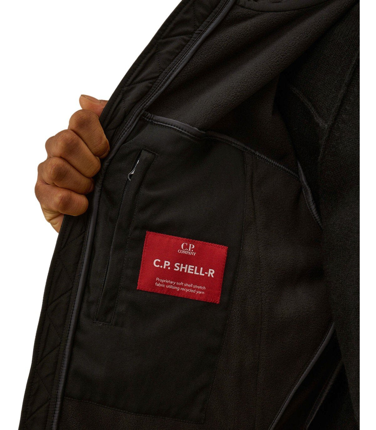 C.P. COMPANY C.P. SHELL-R GOGGLE SCHWARZE KAPUZENJACKE