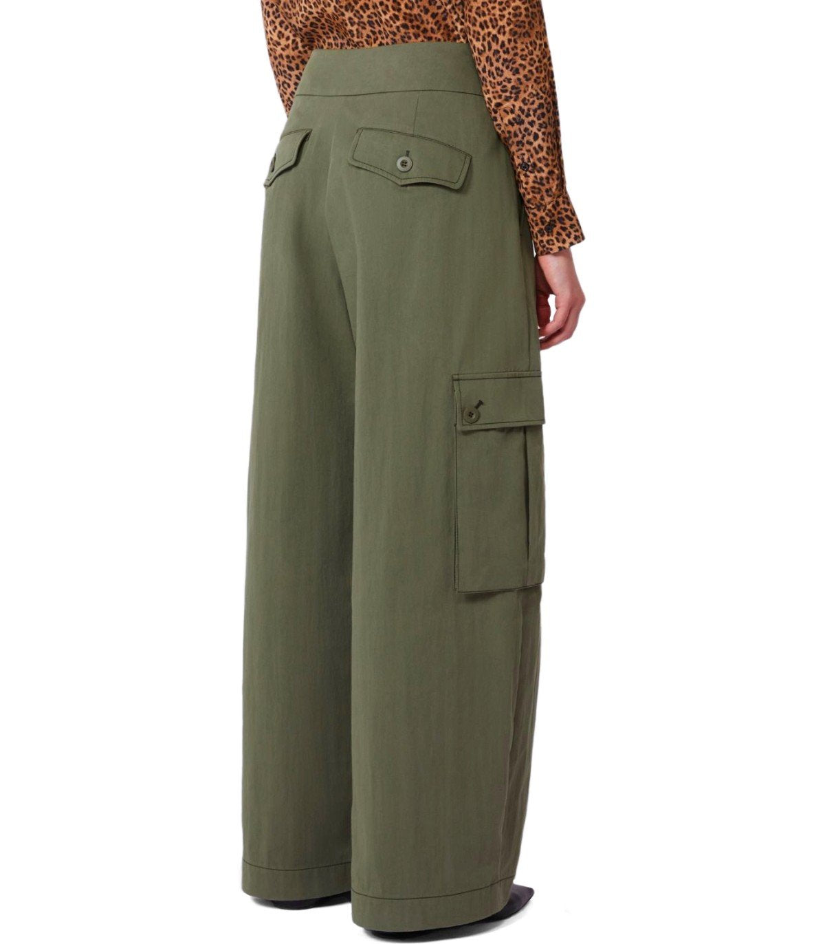 MAX MARA WEEKEND AQUILA GREEN CARGO TROUSERS