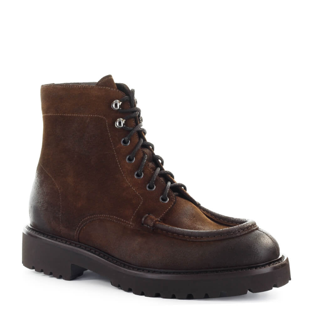 BOTTES À LACETS DAIM MARRON FONCÉ DOUCAL'S