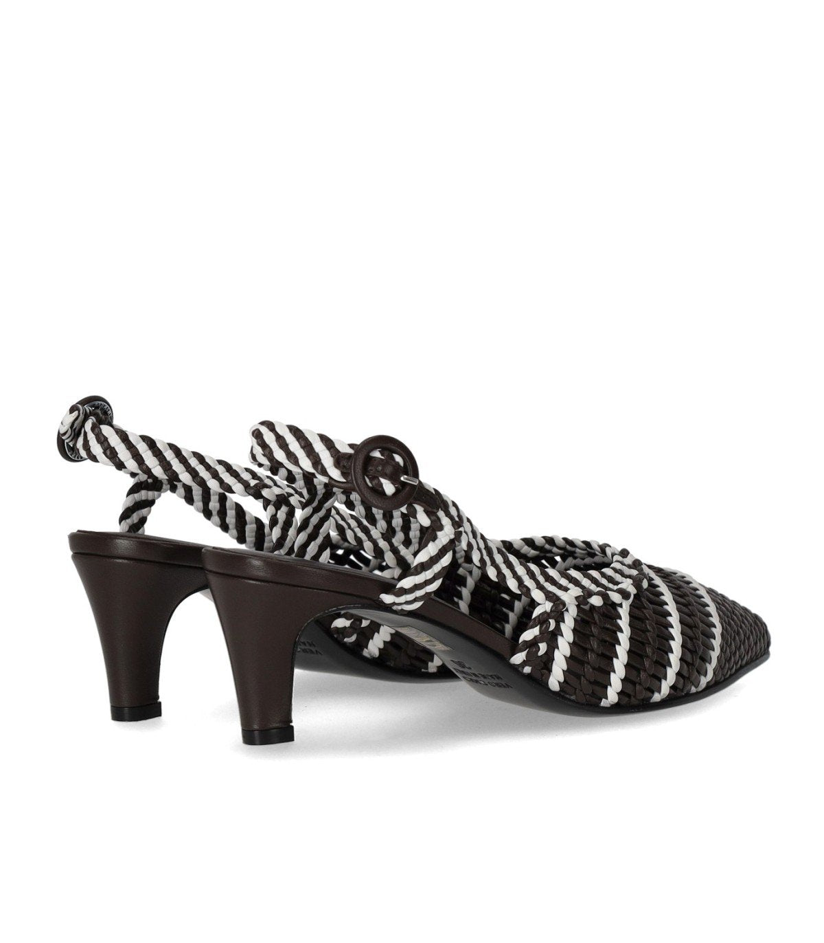 STRATEGIA BROWN WOVEN SLINGBACK PUMP