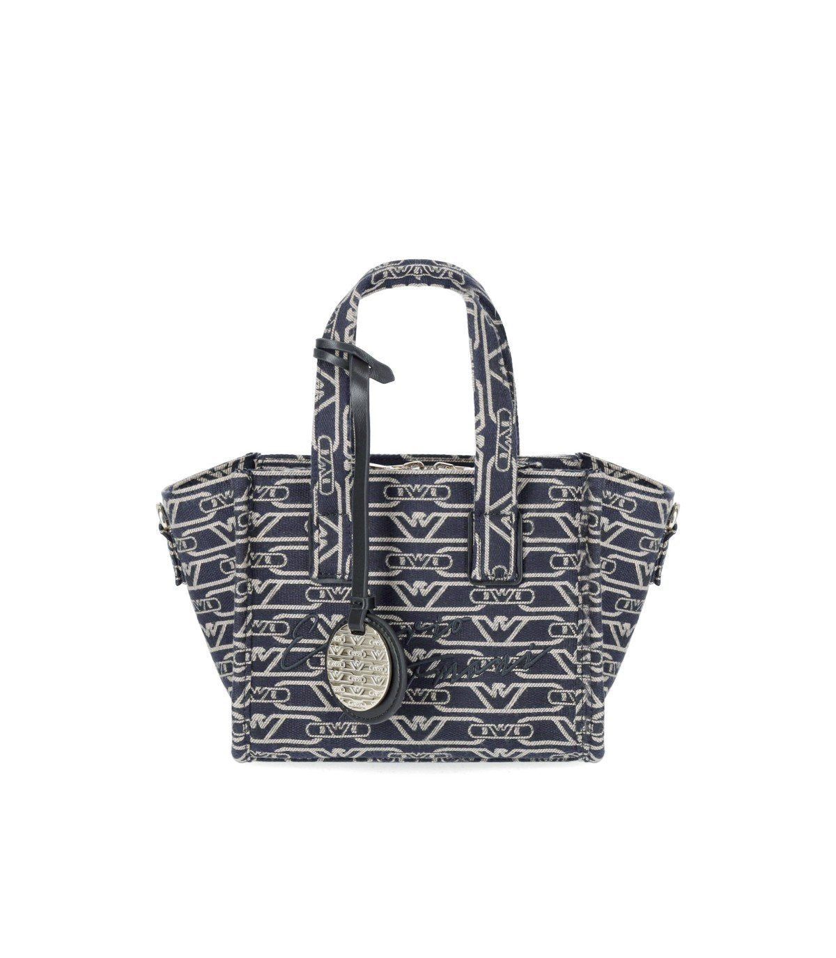 BORSA MINI MONOGRAM BLU ÉCRU EMPORIO ARMANI