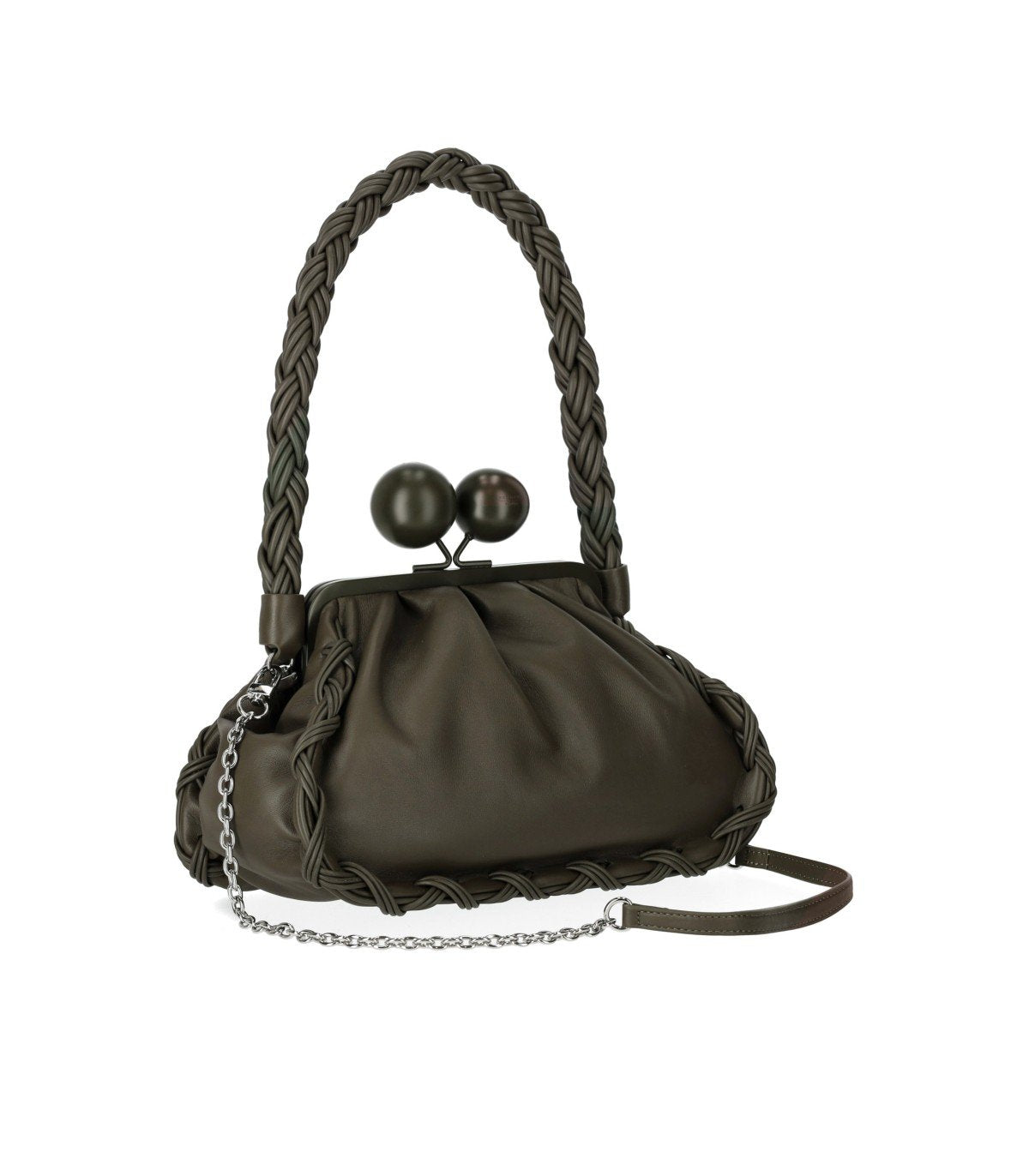 MAX MARA WEEKEND PASTICCINO LECITO MEDIUM KHAKI GREEN CLUTCH