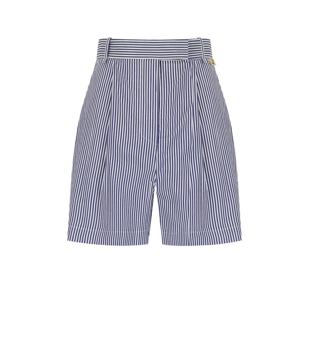 ELISABETTA FRANCHI STRIPED BLUE AND WHITE SHORTS