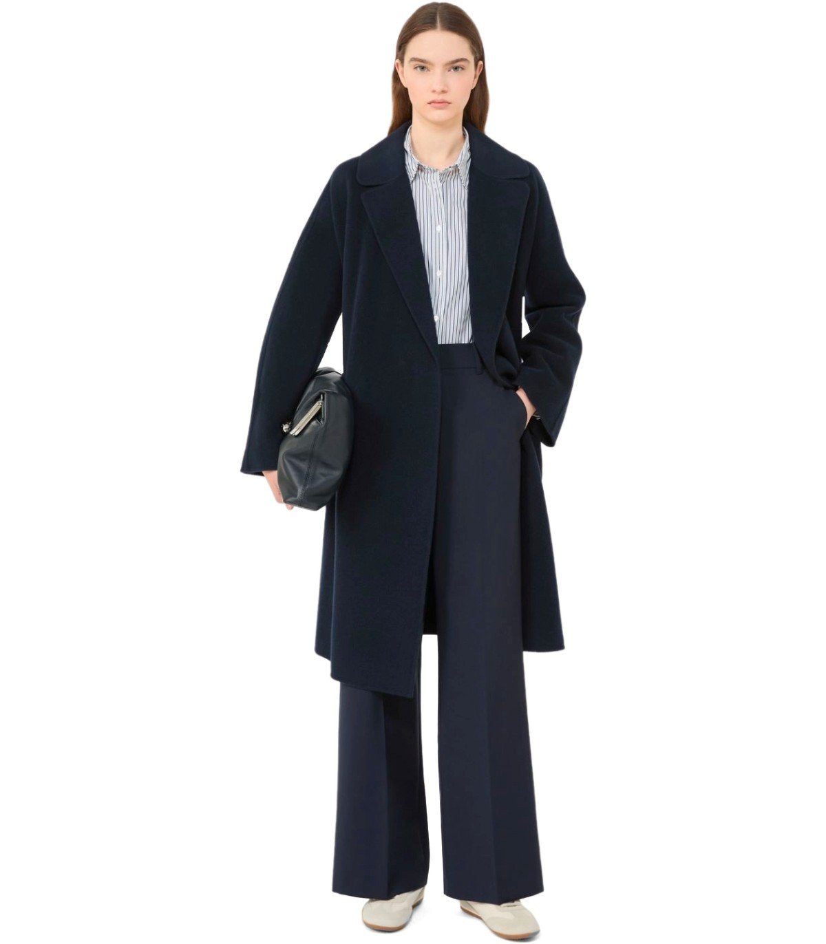 MAX MARA WEEKEND CIVADA BLAUER MANTEL MIT GÜRTEL