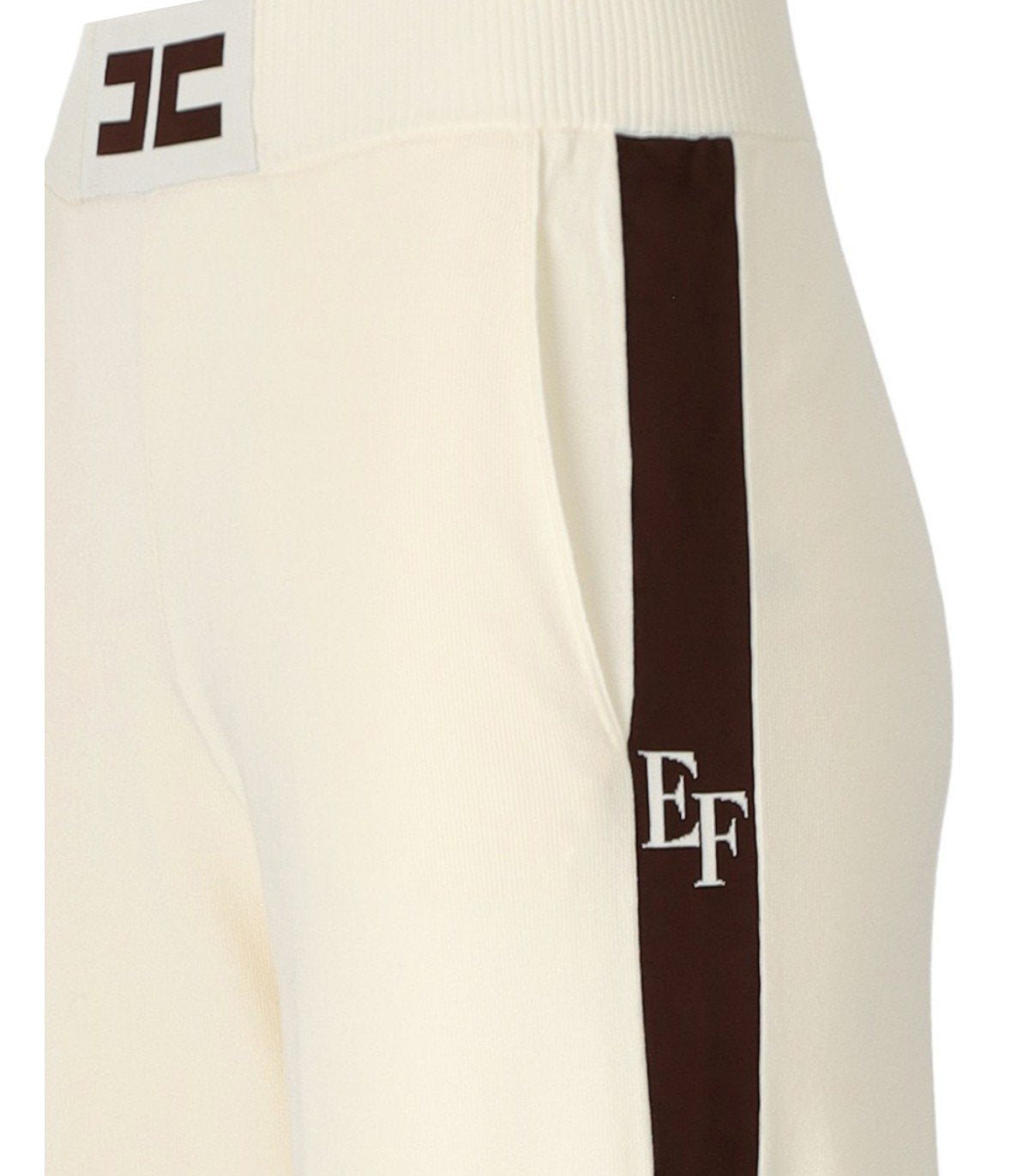 ELISABETTA FRANCHI MILK COFFEE KNITTED PANTS