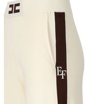 ELISABETTA FRANCHI MILK COFFEE KNITTED PANTS