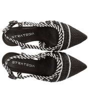 STRATEGIA BROWN WOVEN SLINGBACK PUMP