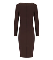 VESTIDO TUBO CON BORLAS COFFEE ELISABETTA FRANCHI