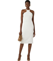 ELISABETTA FRANCHI IVORY MIDI DRESS