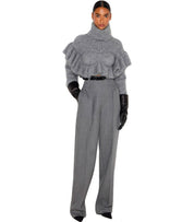 PANTALONE CON CINTURA GRIGIO MELANGE ELISABETTA FRANCHI 