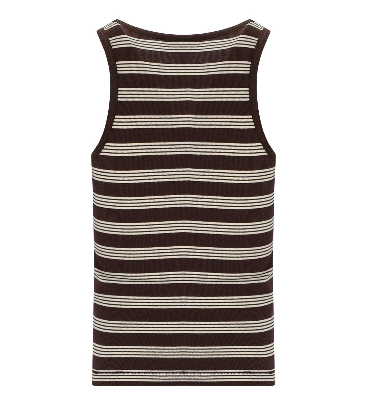 GANNI BROWN RIBBED TOP