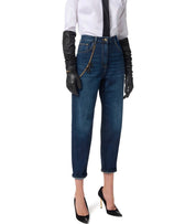 ELISABETTA FRANCHI BLUE JEANS WITH CHAIN