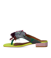 KURT GEIGER POM POM MULTICOLORED THONG SANDAL