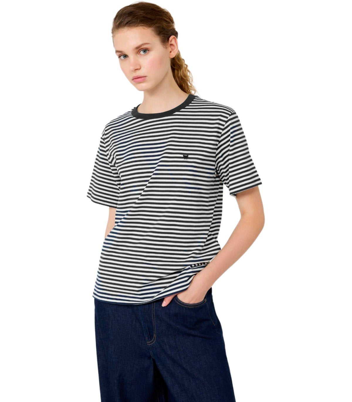 T-SHIRT A RIGHE VENACO BIANCA NERA MAX MARA WEEKEND