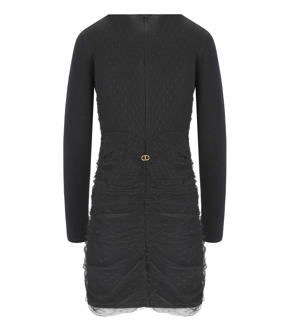TWINSET BLACK PLUMETIS DRESS
