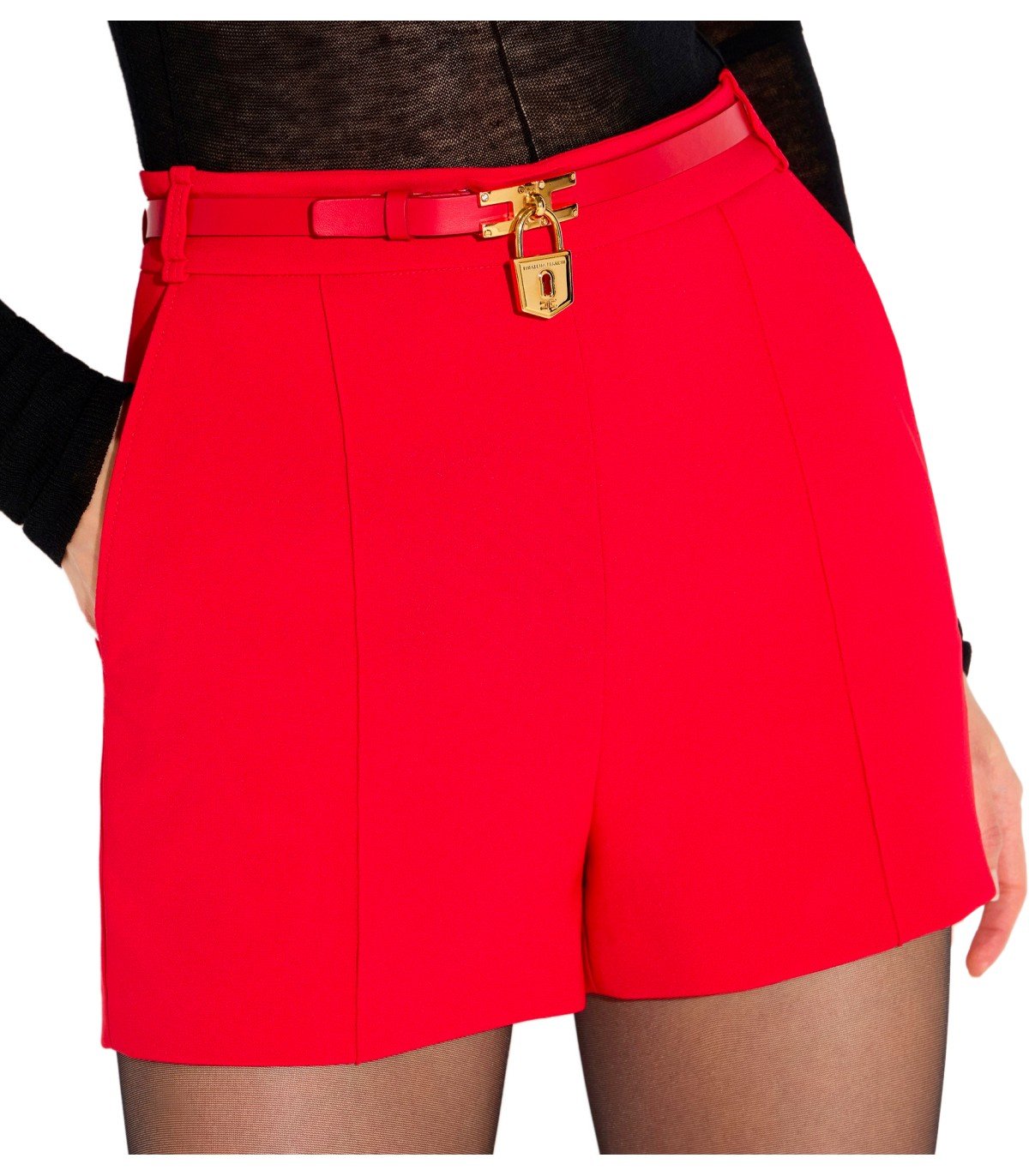 SHORT AVEC CEINTURE ROUGE ELISABETTA FRANCHI