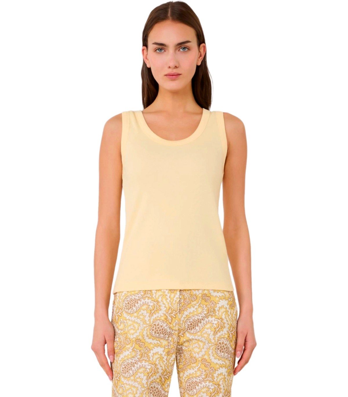 MAX MARA WEEKEND MULTIC YELLOW RIBBED TOP