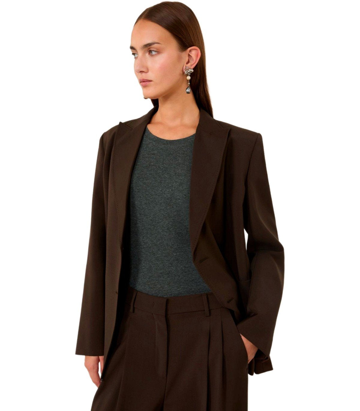 BLAZER ORNATI DOUBLE-BOUTONNAGE MARRON MAX MARA WEEKEND