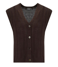 MM MAX MARA RANGHI BROWN KNITTED VEST - XS