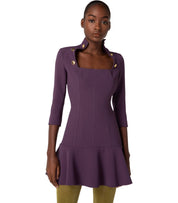 ELISABETTA FRANCHI VIOLETT KLEID MIT KNÖPFEN