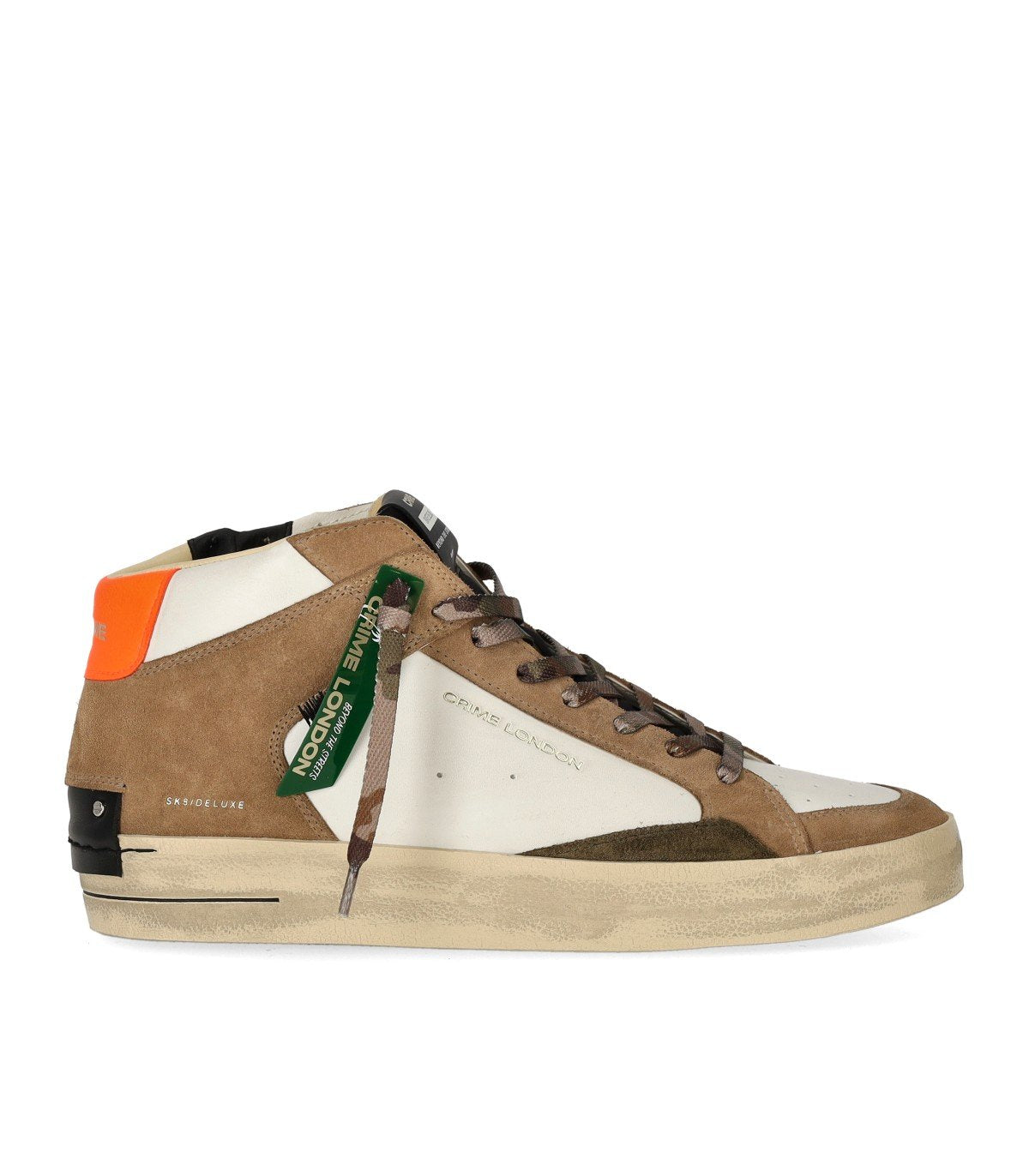 SNEAKER SK8 DELUXE MID BEIGE E BIANCA CRIME LONDON
