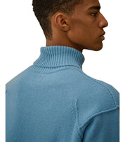 C.P. COMPANY GRS AEGEAN BLUE TURTLENECK SWEATER