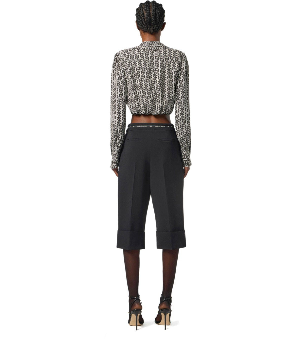ELISABETTA FRANCHI BLACK BERMUDA SHORTS