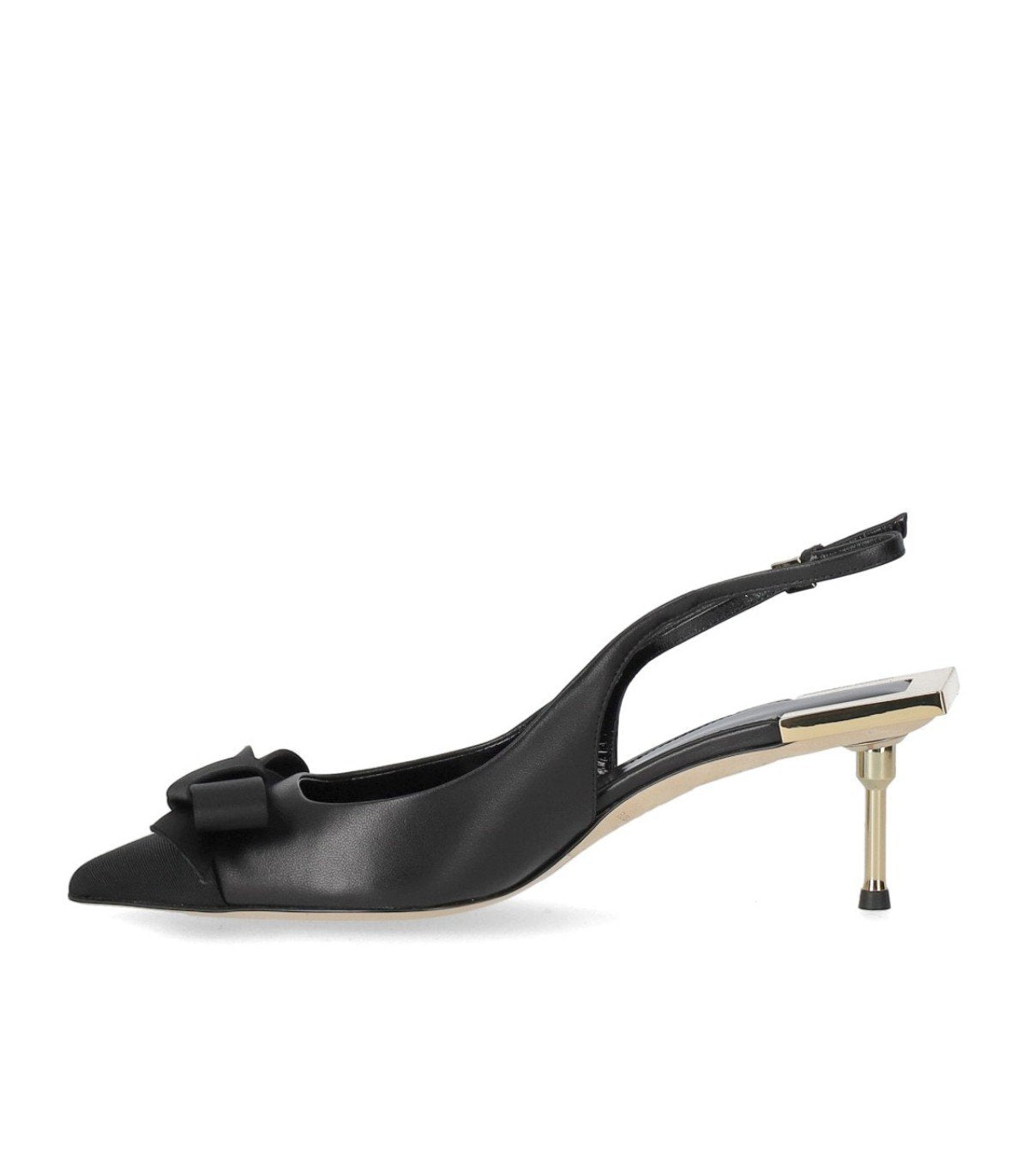 ELISABETTA FRANCHI BLACK SLINGBACK PUMP WITH BOW