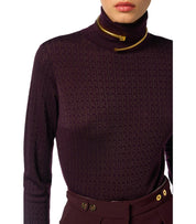 ELISABETTA FRANCHI MERLOT TURTLENECK SWEATER