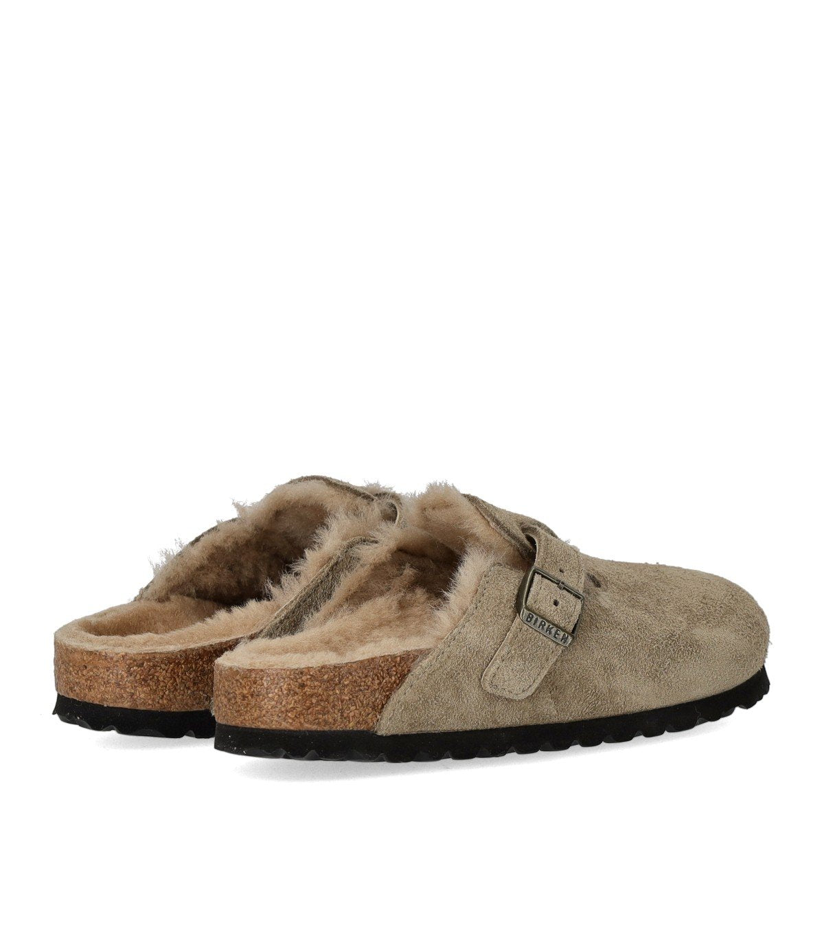 BIRKENSTOCK BOSTON SHEARLING TAUPE CLOG