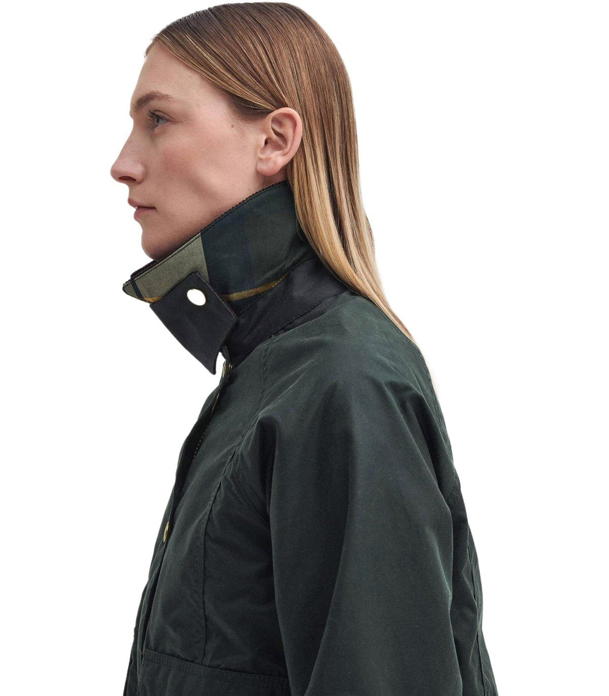 BARBOUR BEADNELL WAX GREEN CROPPED JACKET