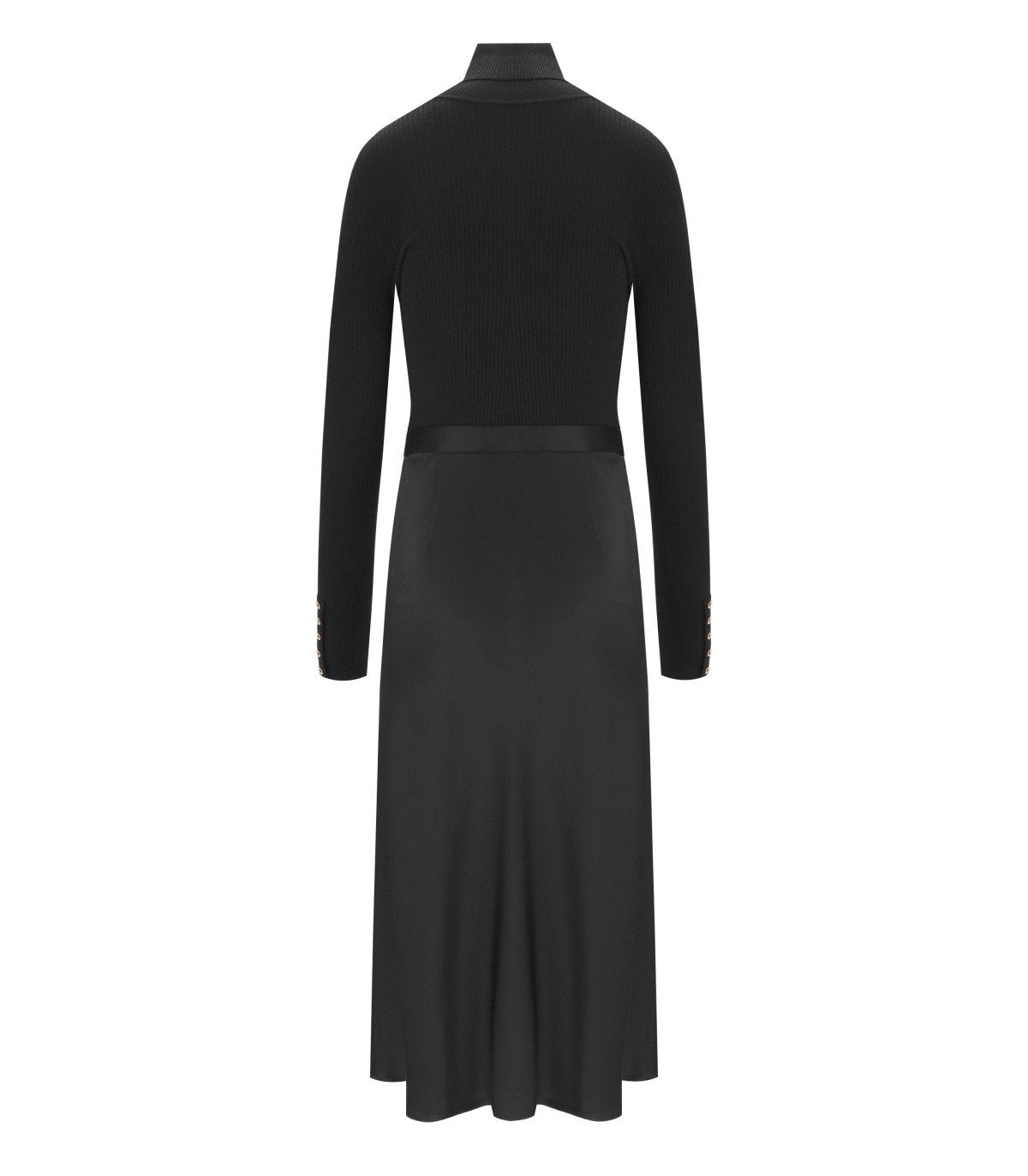 VESTIDO CON CUELLO ALTO NEGRO ELISABETTA FRANCHI