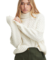 BARBOUR MALTON ECRU TURLENECK SWEATER