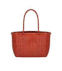 DRAGON DIFFUSION WEAVE SMALL ORANGE BASKET BAG