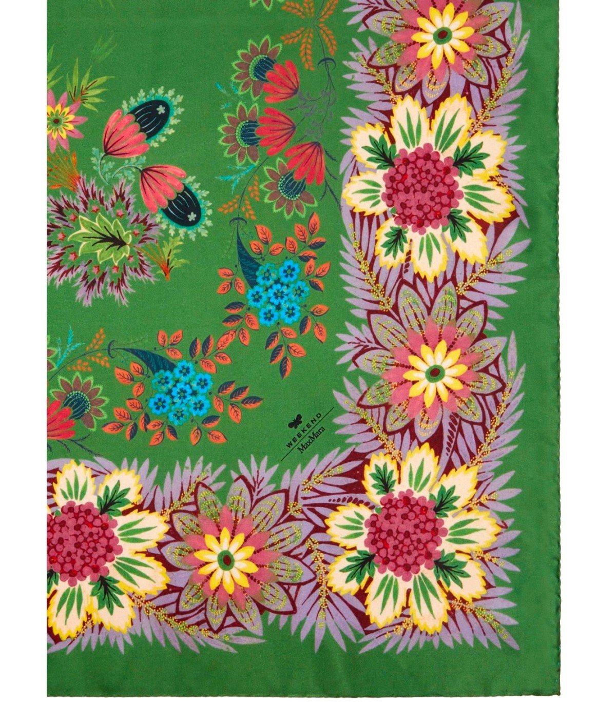 MAX MARA WEEKEND ONESTO GREEN FOULARD SCARF