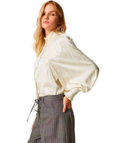 TWINSET CREAM JACQUARD SHIRT