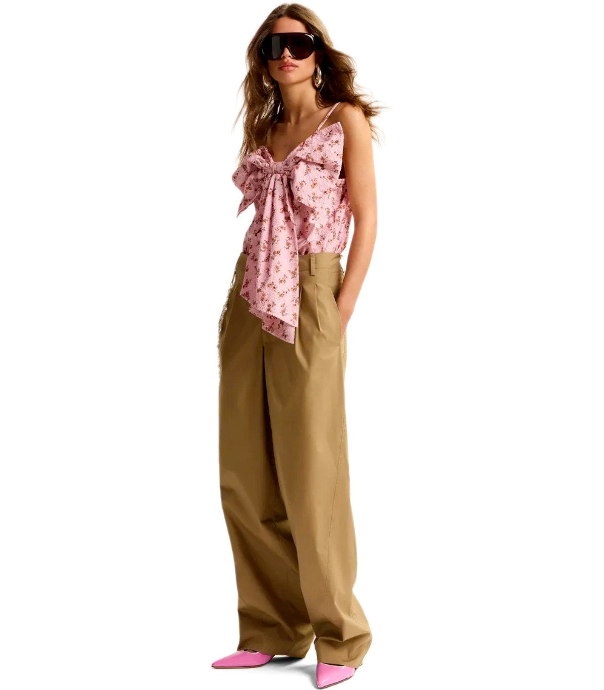 ESSENTIEL ANTWERP JESUIS BEIGE BARREL FIT PANTS