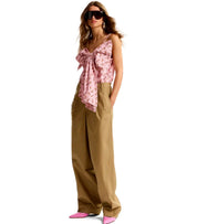 ESSENTIEL ANTWERP JESUIS BEIGE BARREL FIT PANTS