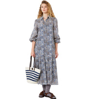 ABITO CHEMISIER OBOLI A FIORI BLU MAX MARA WEEKEND
