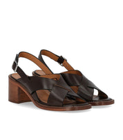 GUGLIELMO ROTTA GLYDE CHOCOLATE HEELED SANDAL
