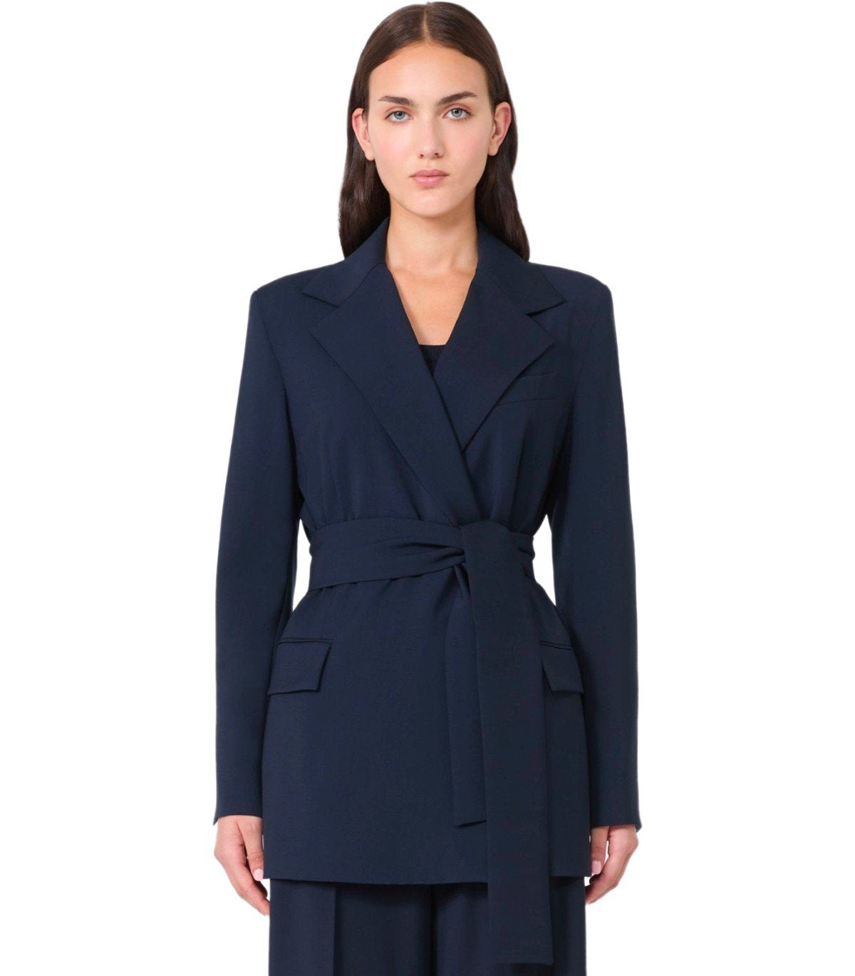 MAX MARA WEEKEND TESO BLAUW JAS MET RIEM
