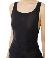 ELISABETTA FRANCHI SCHWARZES JERSEY MIDI-KLEID