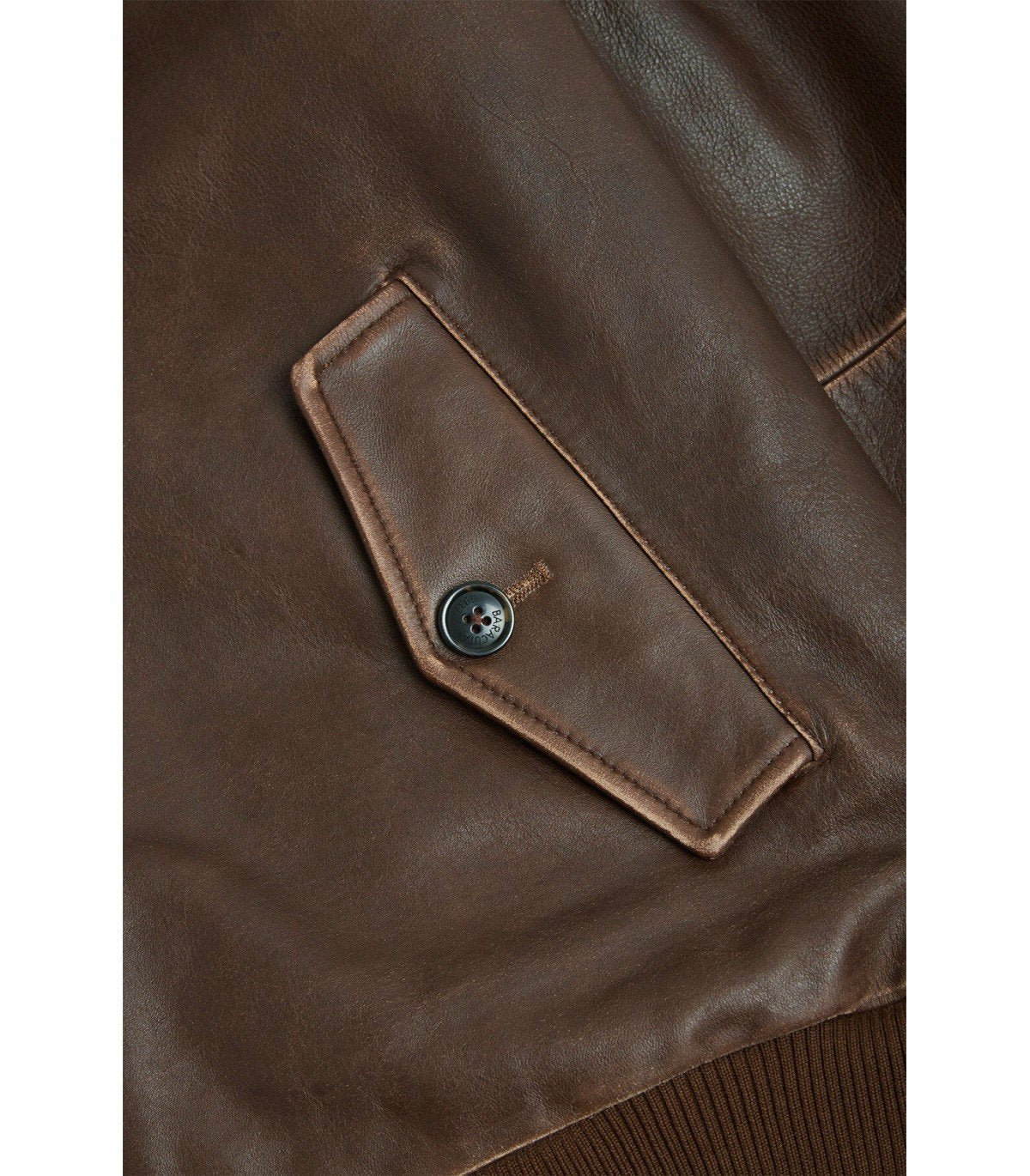 BARACUTA G9 LEATHER CHOCOLATE BOMBER JACKET