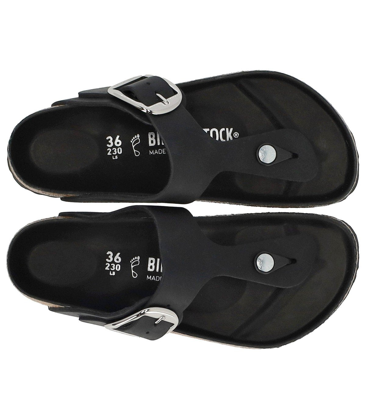BIRKENSTOCK GIZEH BIG BUCKLE BLACK THONG SANDAL