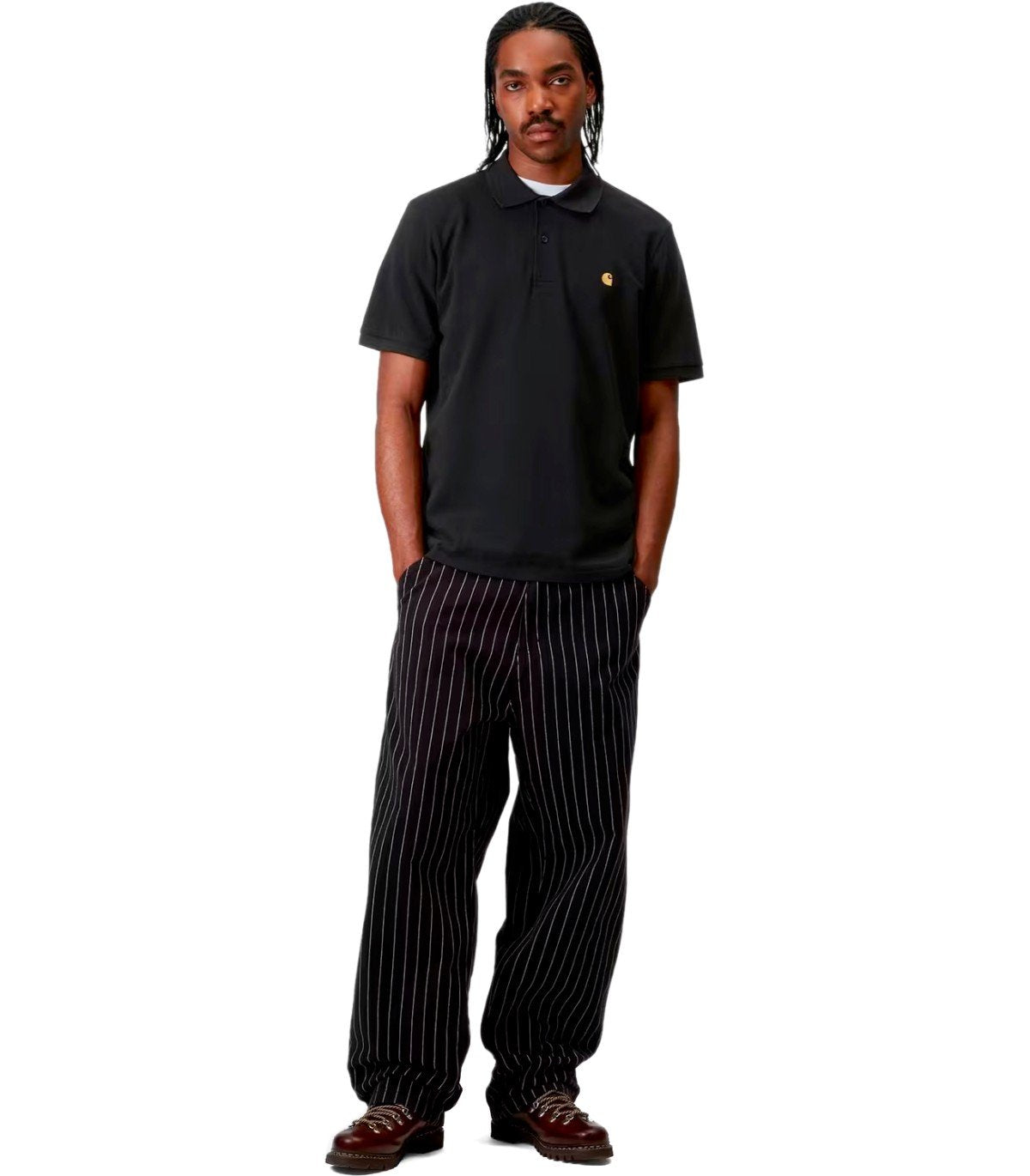 POLO PIQUE S/S CHASE NOIR CARHARTT WIP