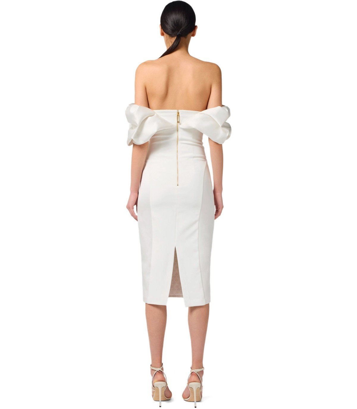 ELISABETTA FRANCHI IVORY SHEATH DRESS