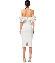 ELISABETTA FRANCHI IVORY SHEATH DRESS
