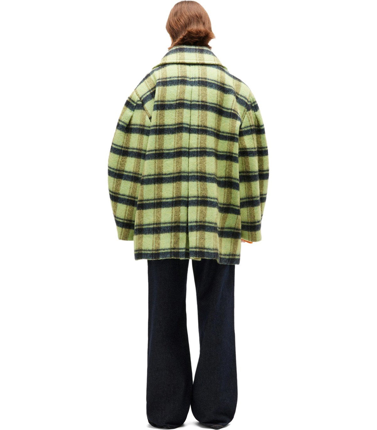 GANNI LIME SHERBET DOUBLE-BREASTED COAT